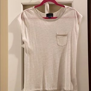 Cynthia Rowley embellished cap sleeve top